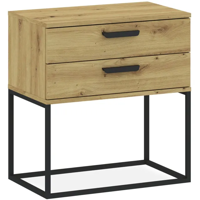 KONSIMO RECTUS Nachtkastje - met lades - Bijzettafel - Brons - 60x65x39 cm