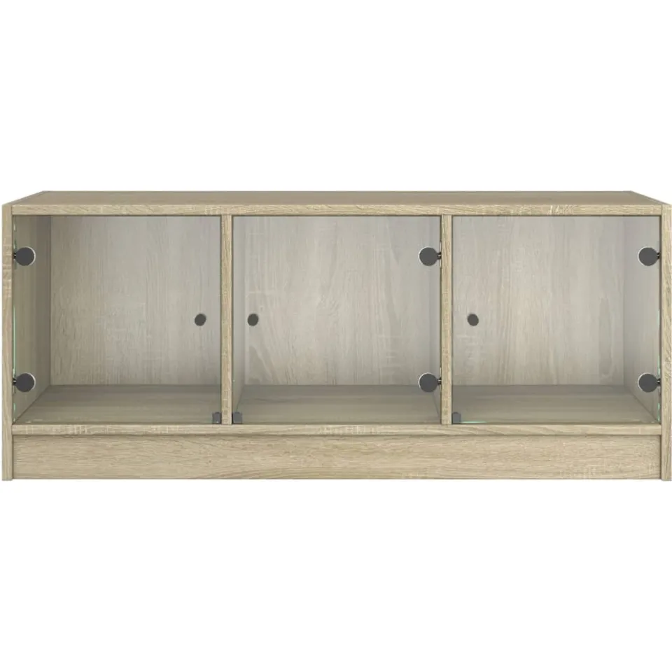 vidaXL Salontafel met glazen deuren 102x50x42 cm sonoma eikenkleurig, foto 4