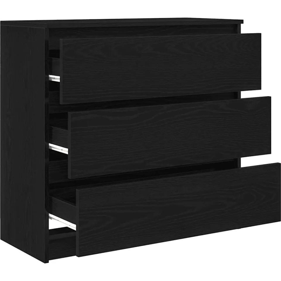 vidaXL Dressoir 80x35x76 cm spaanplaat zwart eikenkleurig, foto 4