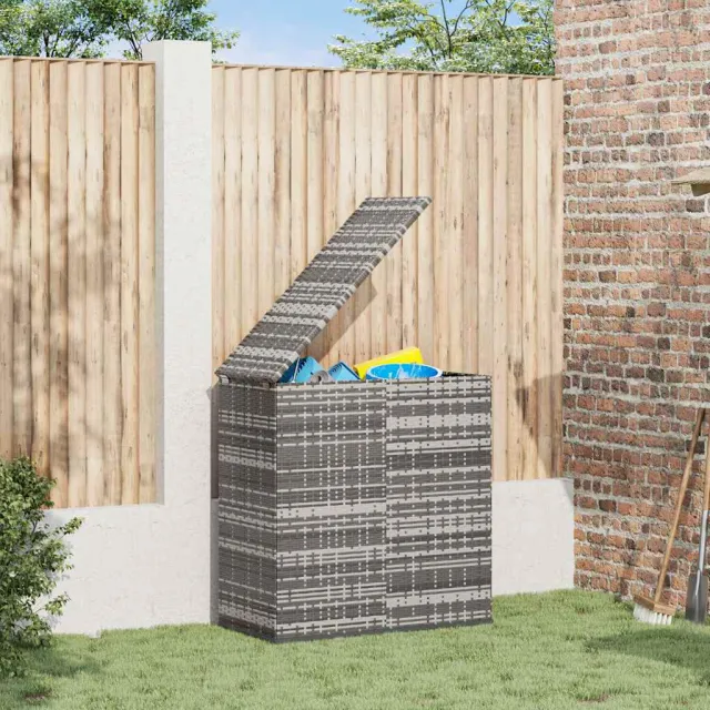 vidaXL Tuinbox 100x49x103,5 cm polyetheen rattan grijs, foto 2