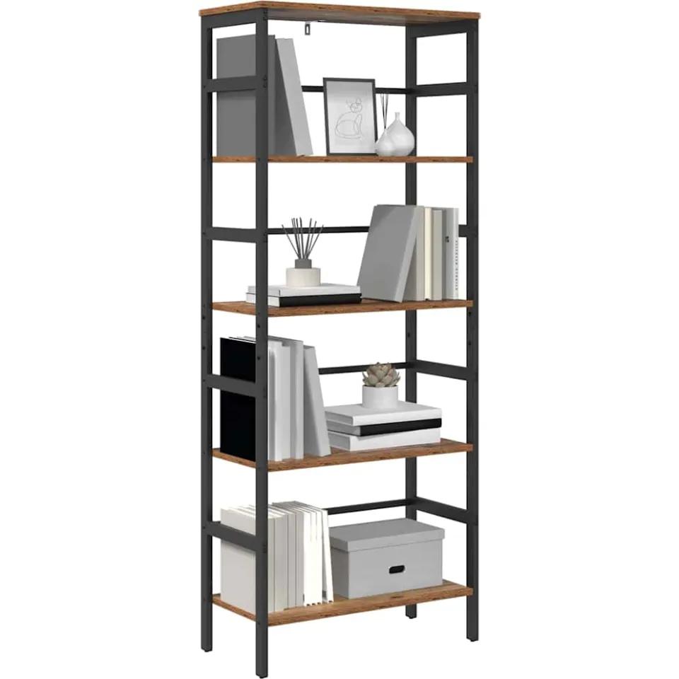 vidaXL Boekenkast 4-laags 60 x 29,5 x 149 cm Bewerkt hout Oud Hout Bruin