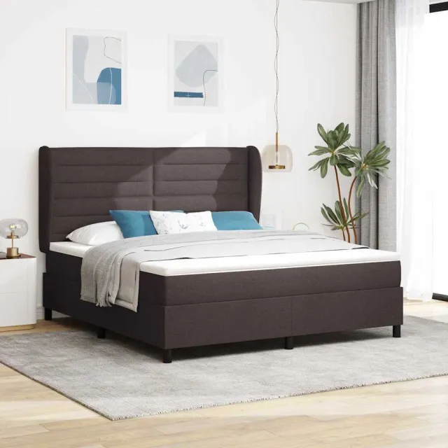 vidaXL Boxspring bed met matras Donkerbruin 180 x 200 cm Stof