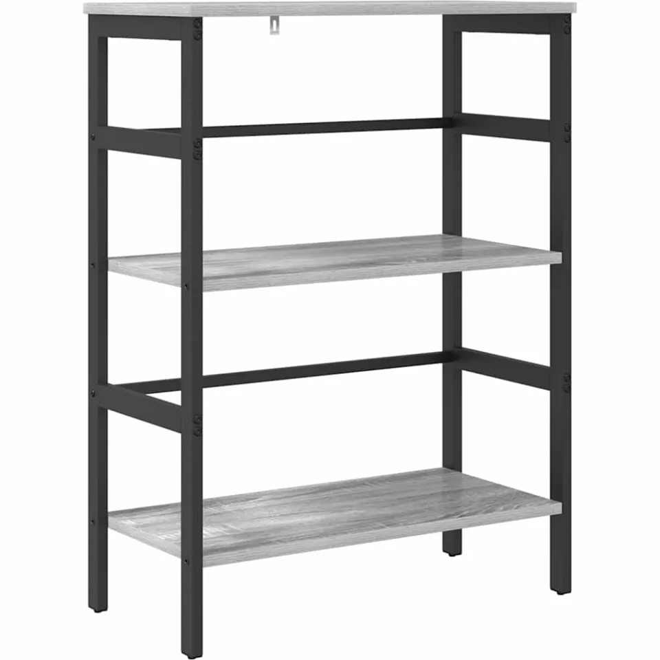 vidaXL Boekenkast 2-laags 60 x 29,5 x 81 cm Bewerkt hout Grijs Sonoma, foto 3