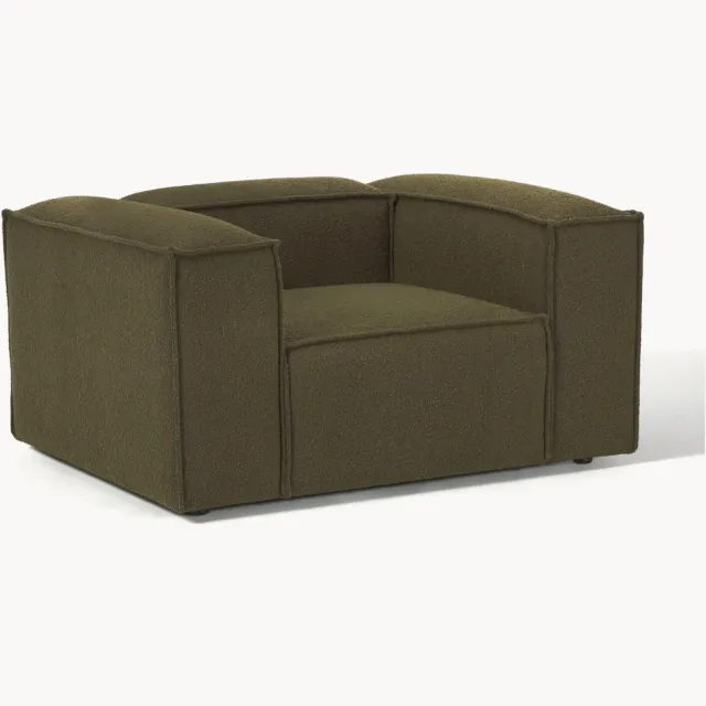 Westwing Collection Fauteuil Lennon uit bouclé Groen