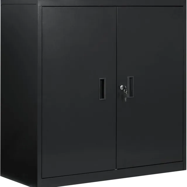 Sellino Archiefkast - Opbergkast - Dossierkast - Archiefmeubel - Stellingkast - Kantoorkast - Met slot - 90 x 92 x 40 cm - Zwart