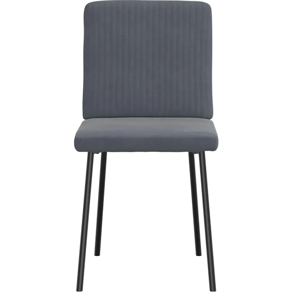 vidaXL Eetkamerstoelen 2 st fluweel donkergrijs grijs, foto 4