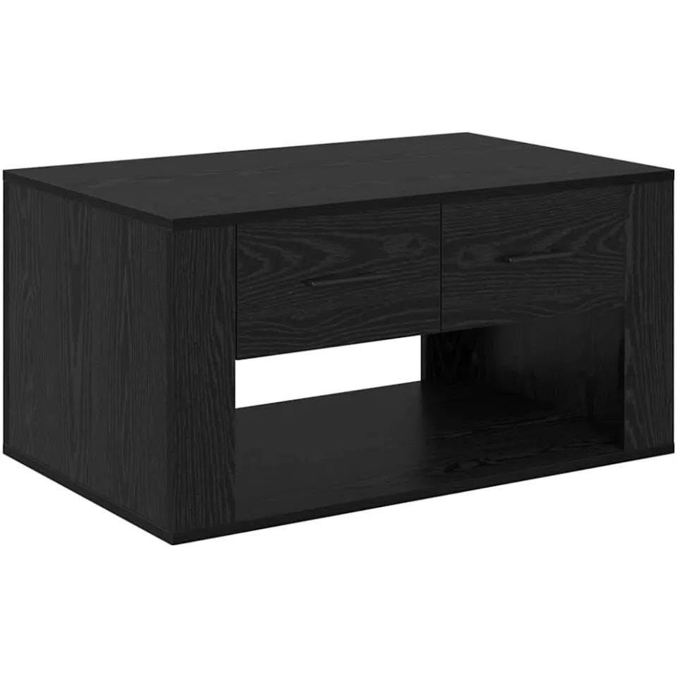 vidaXL Salontafel Zwart Eiken 80 x 50 x 40 cm Bewerkt hout, foto 3