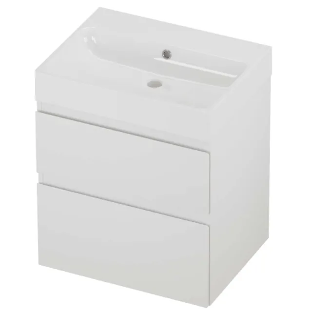 Proline Podium Badmeubelset Polystone Loft Zonder Kraangat 60x46x70 cm Glans Wit Mat Wit