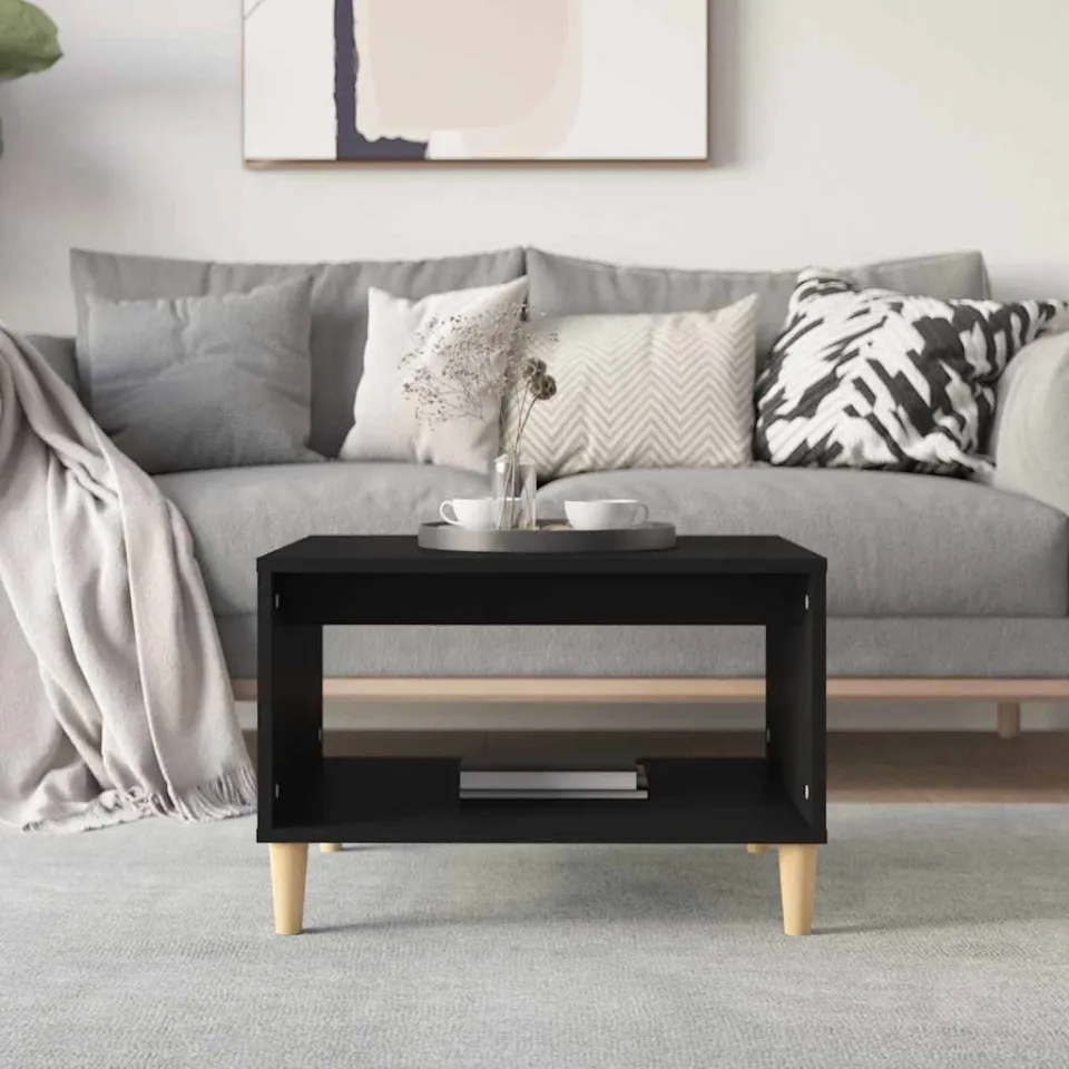 vidaXL Salontafel 60x50x40 cm bewerkt hout zwart, foto 3