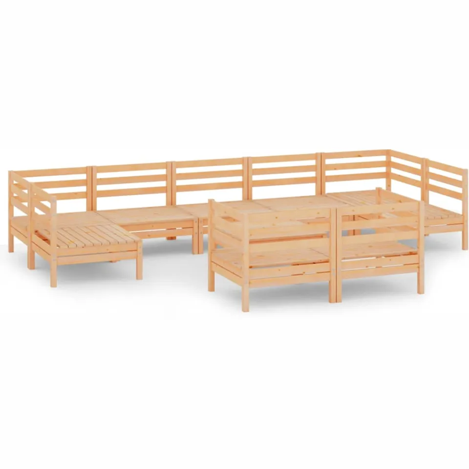 vidaXL 10-delige Loungeset massief grenenhout bruin, foto 3