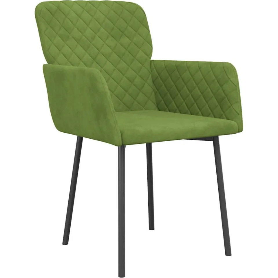 vidaXL Eetkamerstoelen 2 st fluweel lichtgroen groen, foto 3