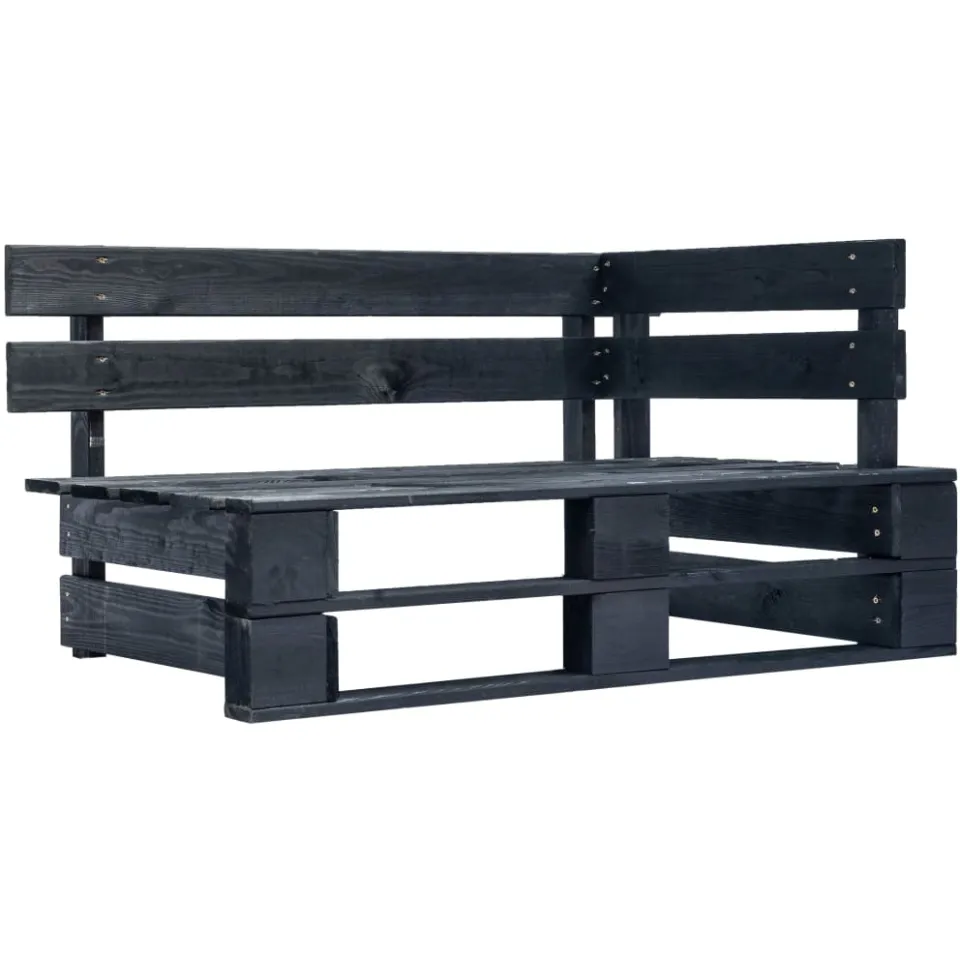 vidaXL 6-delige Loungeset pallet met kussens zwart geïmpregneerd hout, foto 2