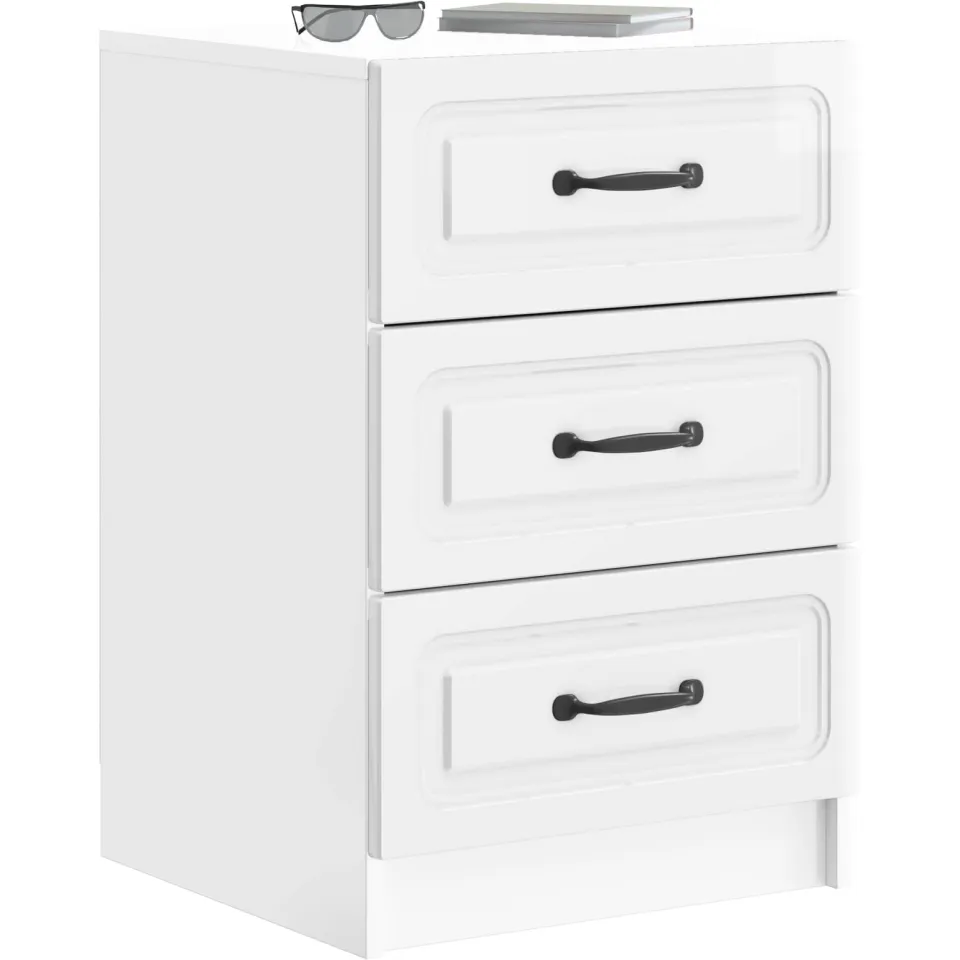 vidaXL Nachtkastje Hoogglans Wit 43 x 41 x 63,5 cm Bewerkt hout