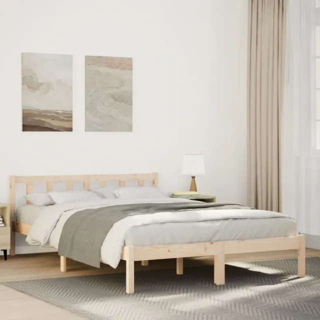 vidaXL Bedframe extra lang zonder matras massief grenenhout 160x210 cm Bruin