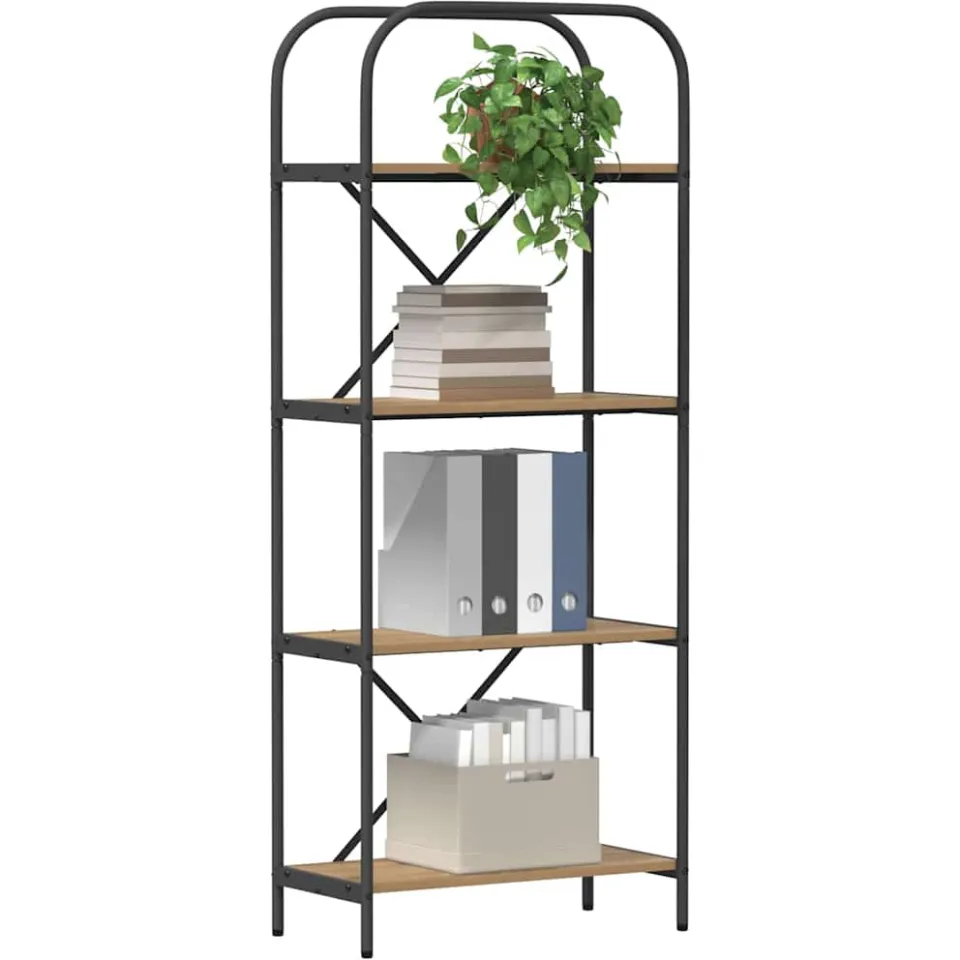 vidaXL Boekenkast 4-laags 60 x 30 x 146 cm Bewerkt hout Artisan Eiken