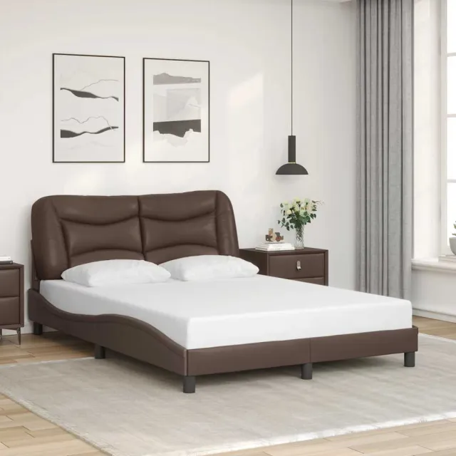 vidaXL Bedframe zonder matras "Hvar" kunstleer bruin 140x190 cm