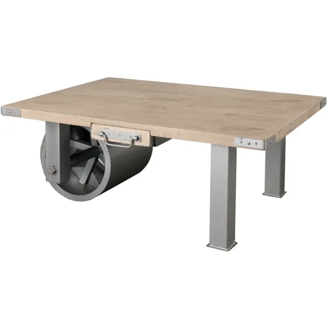 MASSIVMOEBEL24 .DE RAILWAY #305 salontafel beige gelakt massief hout mango 110x80x43 cm (BxTxH)