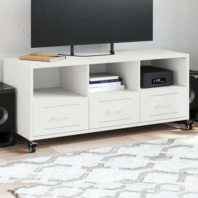 vidaXL Tv-meubel 100,5x39x43,5 cm staal wit, foto 2