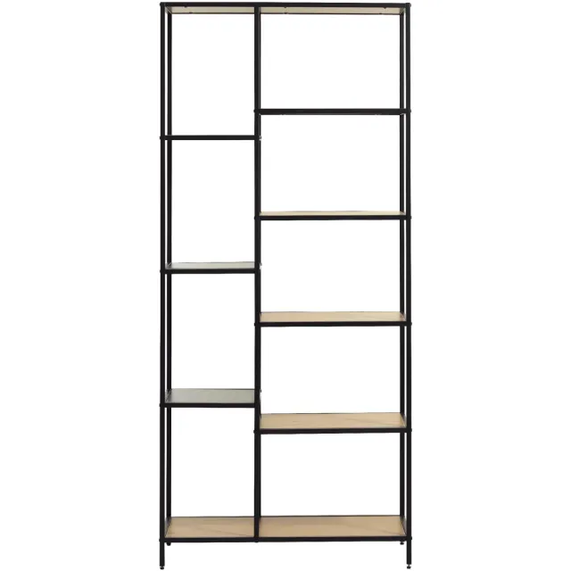 Nest of Nora Boekenkast 180 cm Lynor - Eiken melamine - Vakkenkast - Zwart
