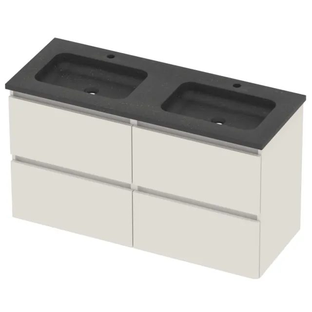 Basic-Line Rocky 46 Badmeubelset Hardsteen 120x46x62 cm R46bschw2x602 Ice White Blue Stone Grijs