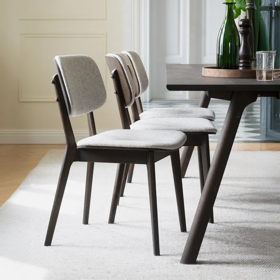 Rowico Home Barrett houten eetkamerstoel bruin - met beige zitting, foto 2