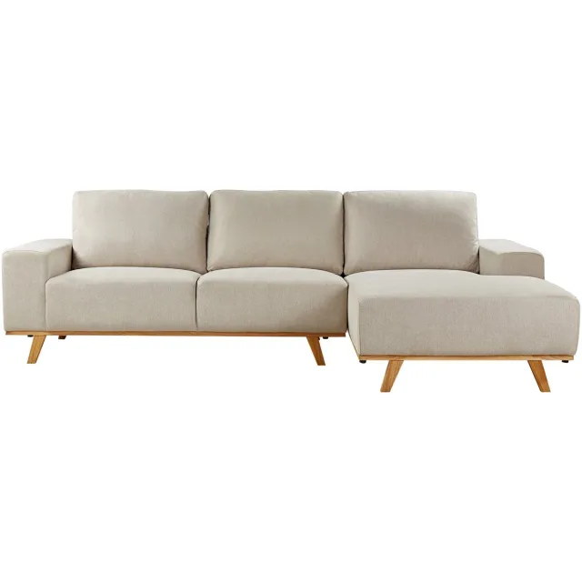Beliani NORA - Hoekbank - Beige - Linkszijdig - Polyester