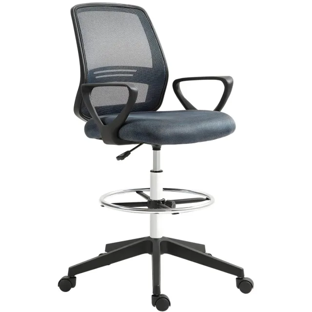 Happiq Ergonomische Bureaustoel – Office Chair van Mesh & ABS – Verstelbaar 100–120 cm – Grijs