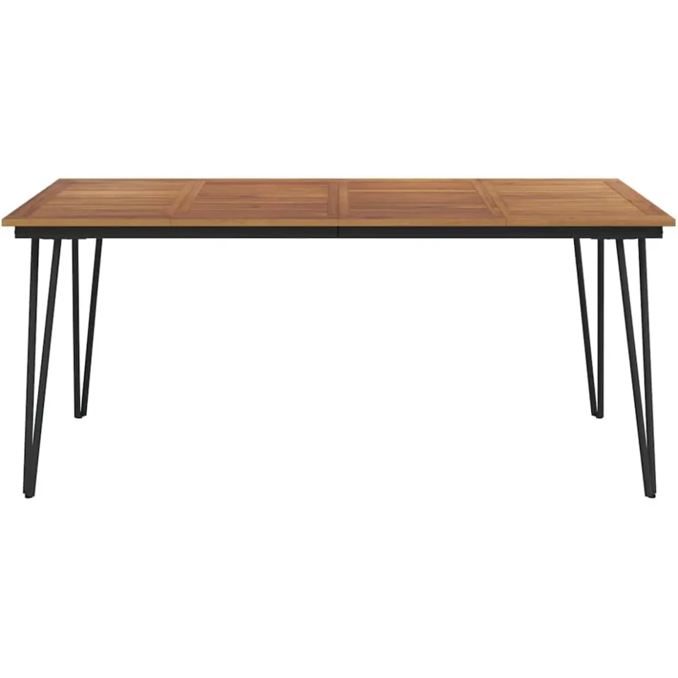 vidaXL Tuintafel met haarspeldpoten 180x90x75 cm massief acaciahout Bruin