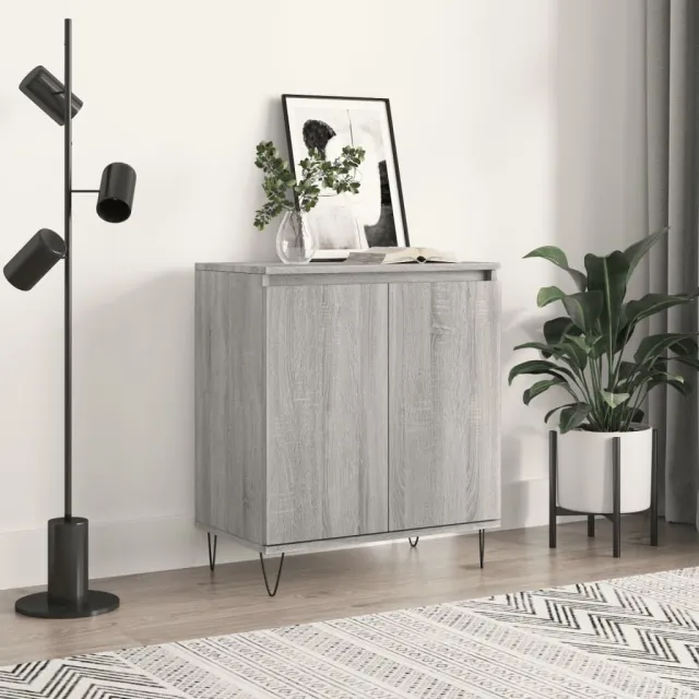 vidaXL Dressoir 60x35x70 cm bewerkt hout grijs sonoma eikenkleurig, foto 2