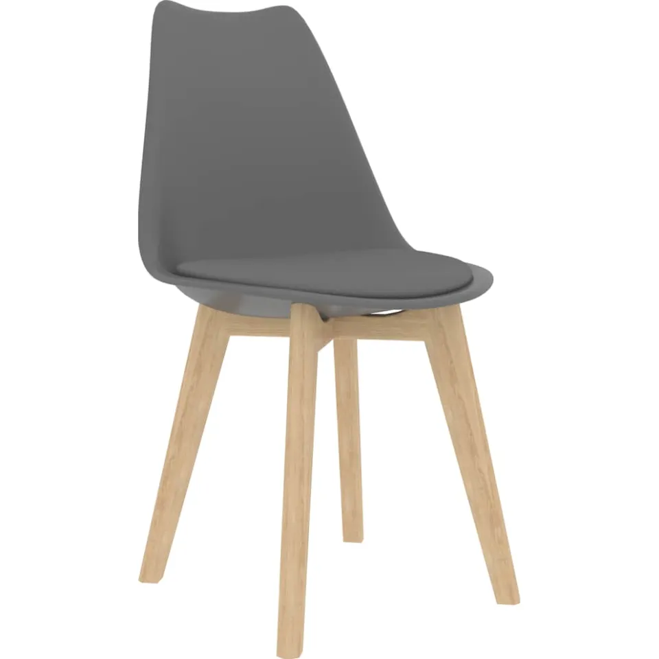 vidaXL Eetkamerstoelen 2 st kunststof grijs, foto 2