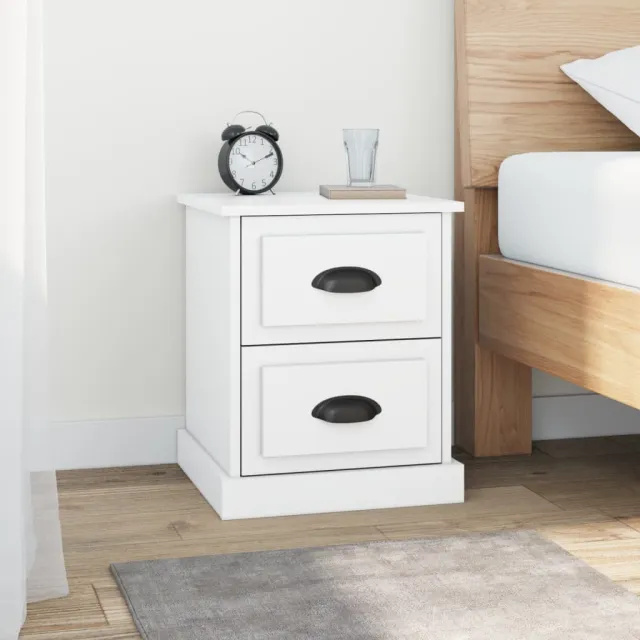 vidaXL Nachtkastjes 2 st 39x39x47,5 cm bewerkt hout wit, foto 2