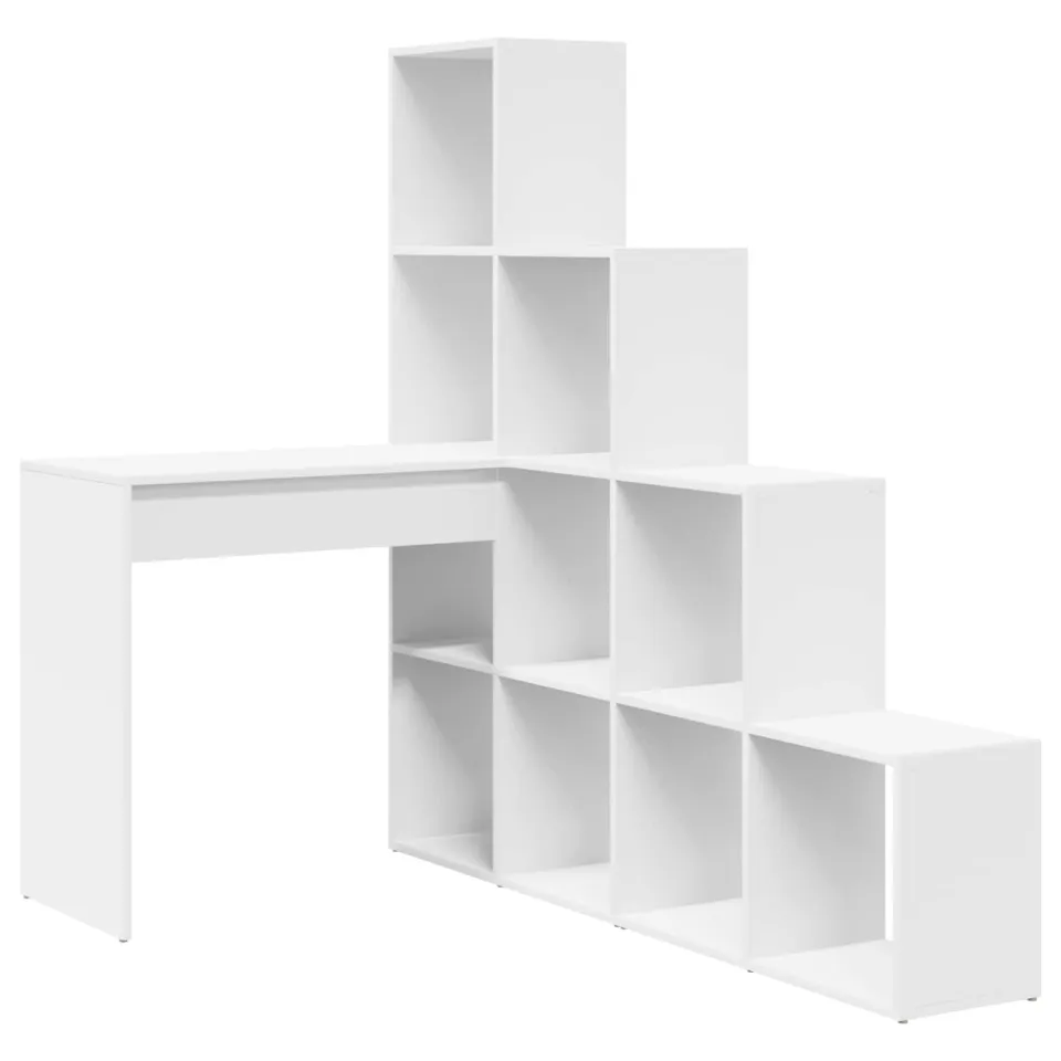 vidaXL Hoekbureau Wit 101,5 x 149,5 x 149,5 cm Bewerkt hout