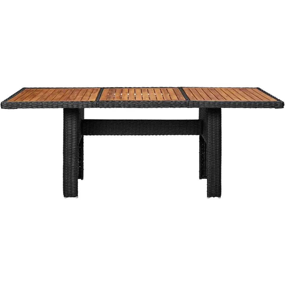 vidaXL Tuintafel 200x100x74 cm poly rattan zwart