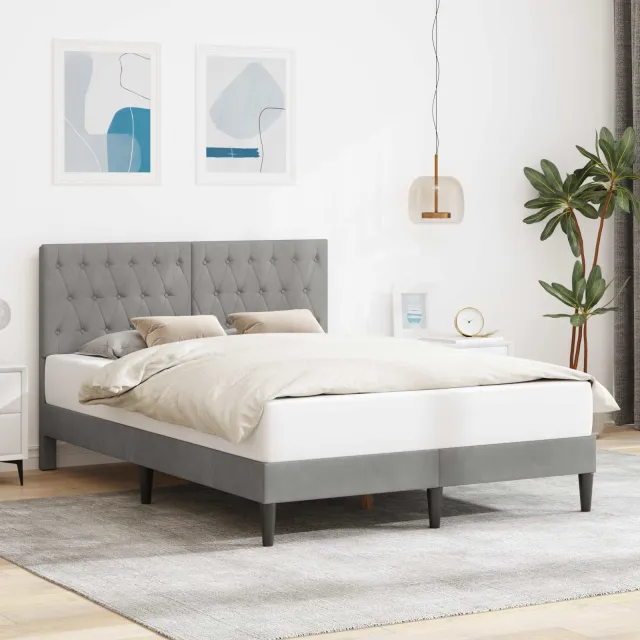 vidaXL Bedframe met hoofdeinde Roze 140 x 200 cm Fluweel