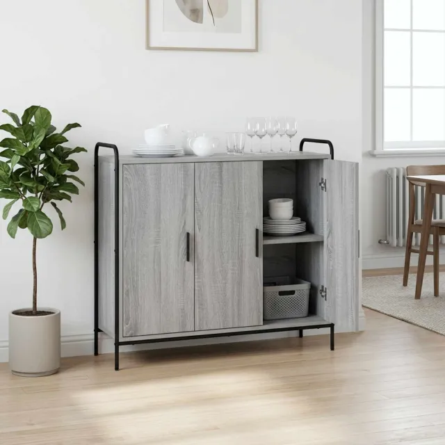 vidaXL Dressoir Grijs Sonoma 97 x 33 x 81 cm Bewerkt hout