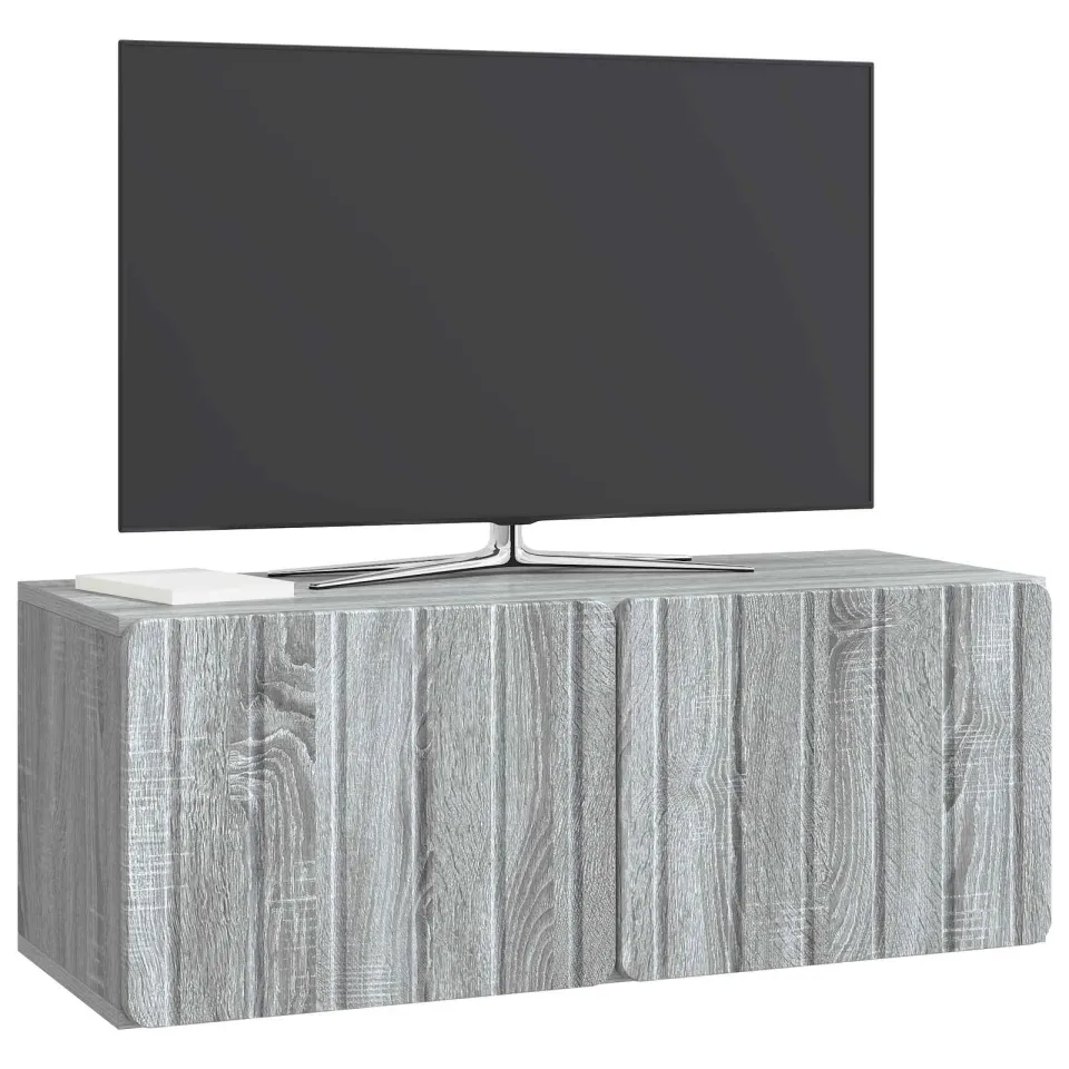 vidaXL Wandbeugel TV-kast 78,5 x 31 x 30 cm Grijs Sonoma Bewerkt hout