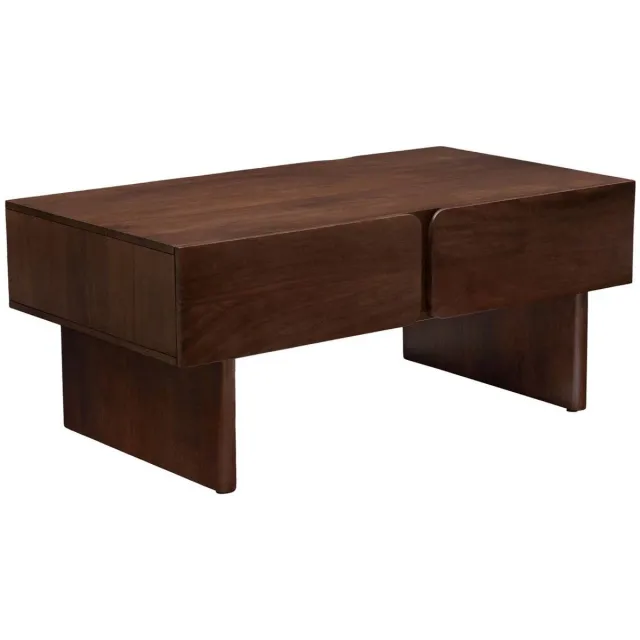 Atmosphera Créateur d'intérieur® Rechthoekige salontafel met 2 lades en 2 vakken, Nyero, 60 x 109 cm, bruin Marron