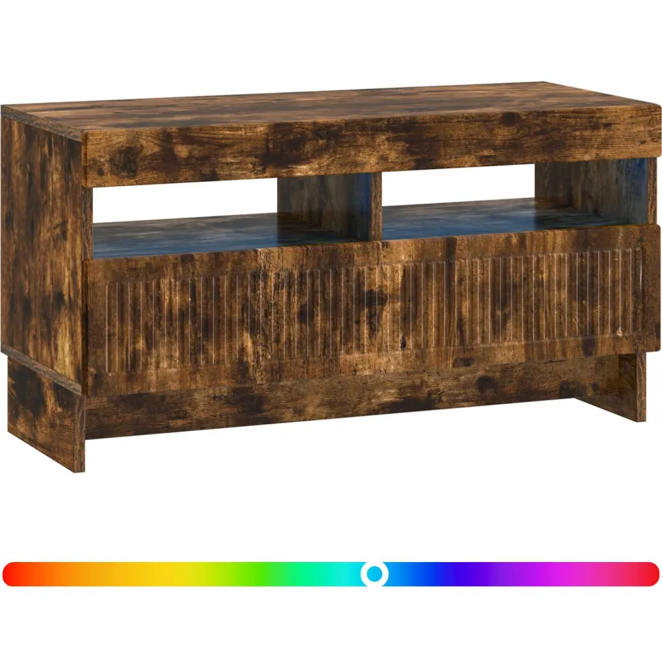 vidaXL LED tv-meubel EDE 81 x 35 x 43 cm Gerookt eiken, foto 3