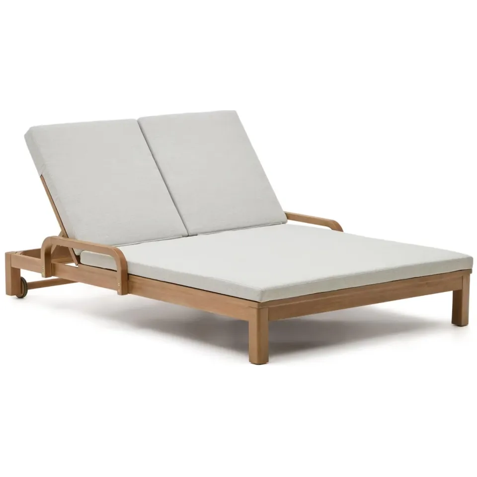 Kave Home Sonsaura 2-persoons ligbed eucalyptushout Beige