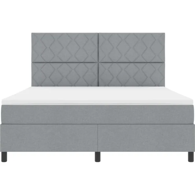 vidaXL Boxspring bed met hoofdeinde Lichtgrijs 180 x 200 cm Stof
