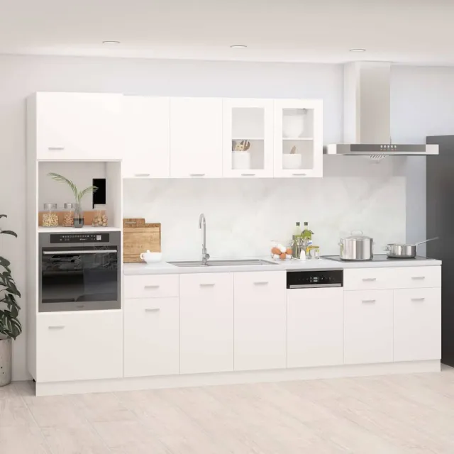 vidaXL 7-delige Keukenkastenset Lyon bewerkt hout wit
