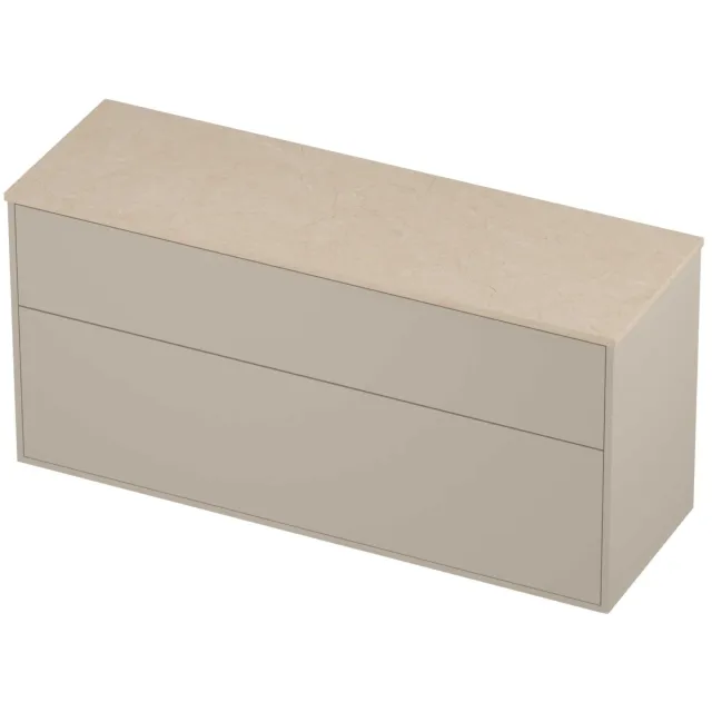 Proline Deck Badmeubelset Hardsteen Voor Grepen Asymmetrisch 140x46x67 cm Sand Stone Soft Linen Beige