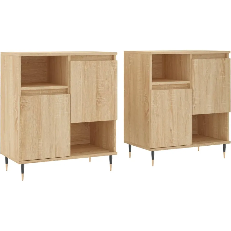 vidaXL Dressoirs 2 st bewerkt hout sonoma eikenkleurig, foto 3