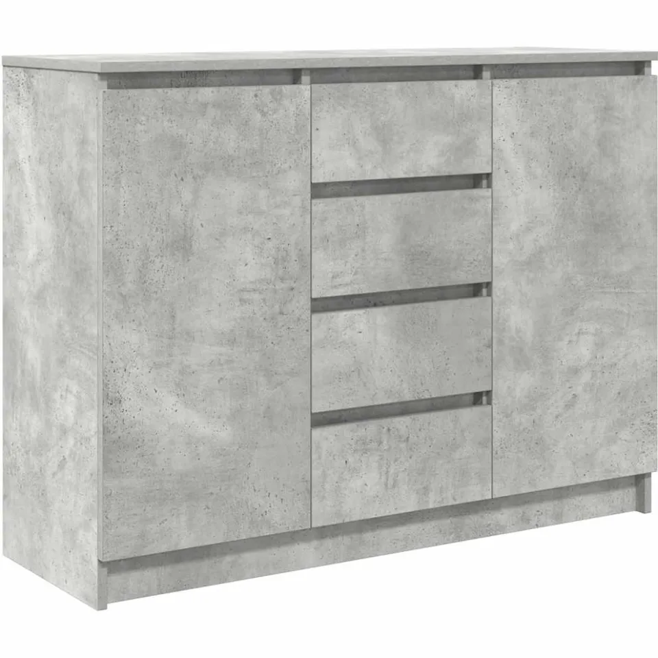 vidaXL Dressoir met lades 100,5x35x76 cm spaanplaat betongrijs
