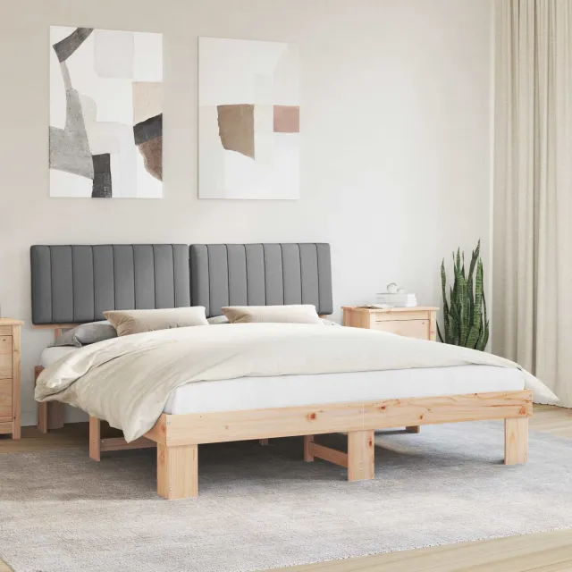 vidaXL Bedframe met Gevoerd Hoofdgedeelte Lichtgrijs 180 x 200 cm