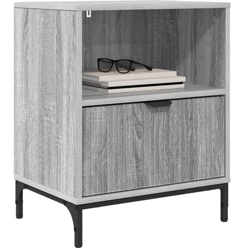 vidaXL Nachtkastje 2 st Grijs sonoma 49 x 36 x 61 cm Bewerkt hout