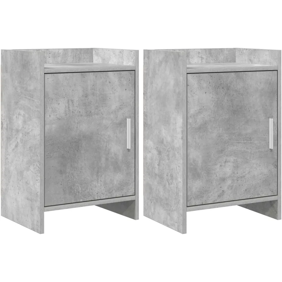 vidaXL Nachtkastjes 2 st Betongrijs 40 x 30 x 60 cm Bewerkt hout grijs, foto 3