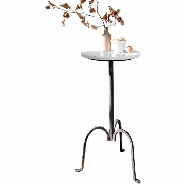 Loberon Bijzettafel Taylor antiekbruin/crème