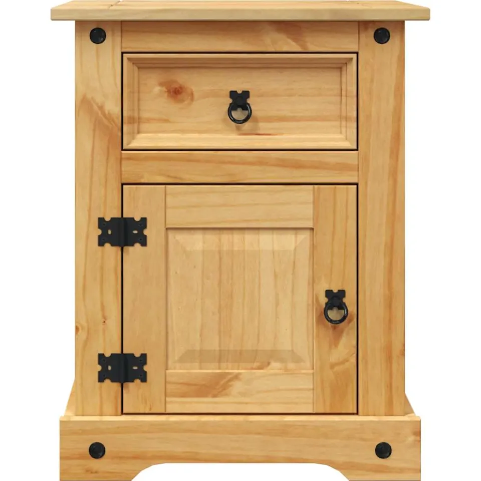 vidaXL Nachtkastje Mexicaans grenenhout Corona-stijl 53x39x66 cm bruin, foto 4