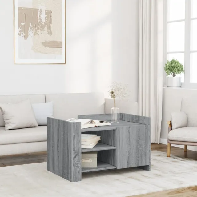vidaXL Salontafel 80x50x50 cm bewerkt hout grijs sonoma eikenkleur